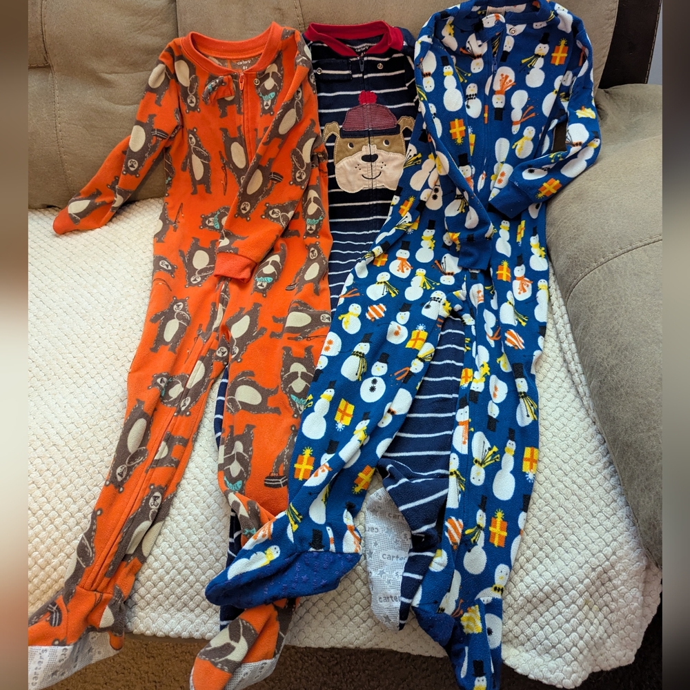 Carter's Kids Pajama Set - Orange, Blue, Red Bear Design